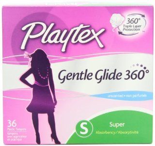 Playtex Gentle Glide Tampons, Unscented Super Absorbency, 36 Count Health & Personal Care