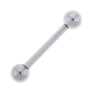 12 Gauge STEEL BARBELL Tongue Ring 5/8" 5mm Body Piercing Barbells Jewelry