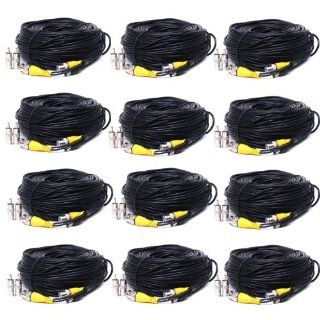 VideoSecu 12 x 150ft Video Power Cables BNC RCA Wires CCTV DVR CCD Security Camera Cords with Bonus Connectors CMD Electronics