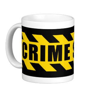 Crime Scene Hazard Tape Black Yellow Stripes Coffee Mugs