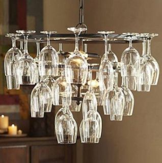 60w E27 Pendent Light with 6 Lights in Wine Glass Feature   Close To Ceiling Light Fixtures  