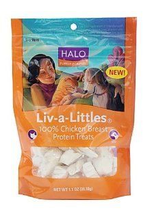 Halo Liv a Littles Natural Treats for Dogs and Cats, Freeze Dried Chicken Breast Protein, 2.2 Ounce  Pet Snack Treats 