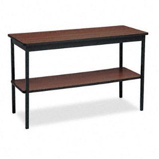 Barricks 48 x 18 Utility Table with Bottom Storage Shelf TABLE, W/SHELF, 18X48, WA/BK 1681 (Pack of 2) 