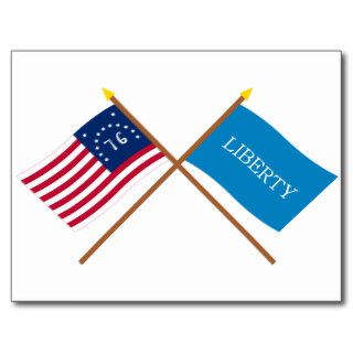 Crossed Bennington and Schenectady Liberty Flags Post Card