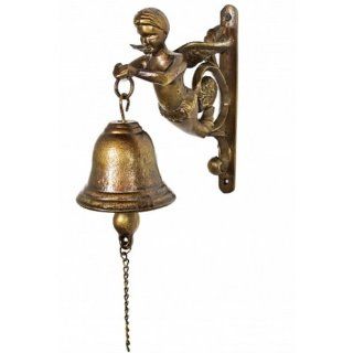 Antique Cast Iron Figure Head Bell 9"   Cast Iron Bells   Nautical Decor   Nautical Home Decoration Toys & Games