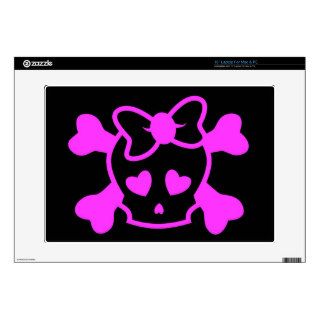 Girly skull computer skin decals for laptops