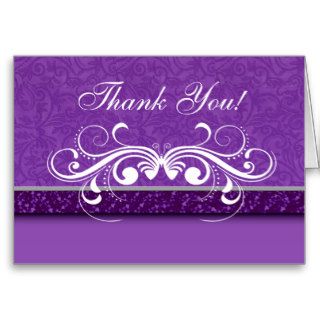 Damask Butterfly Thank You Card