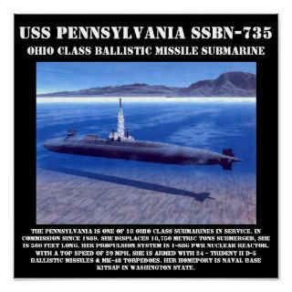 USS Pennsylvania SSBN 735 12 X 12 Print