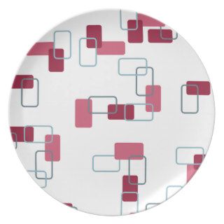 1970's Inspired Retro Geometric Pink Pattern Party Plates