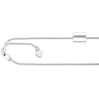 14K White Gold Adjustable Popcorn Link Chain ( Width 1.3mm) Lenght 22 Inch 2.6 Jewelry