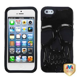 Hard Plastic Snap on Cover Fits Apple iPhone 5 5S Solid Black/Black Skullcap Hybrid Plus A Free LCD Screen Protector AT&T, Cricket, Sprint, Verizon (does NOT fit Apple iPhone or iPhone 3G/3GS or iPhone 4/4S or iPhone 5C) Cell Phones & Accessories