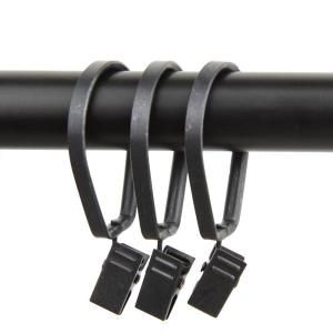 Rod Desyne 1 3/8 in. Black Decorative Deluxe Pivot Rings with Clips (Set of 10) 1933 12