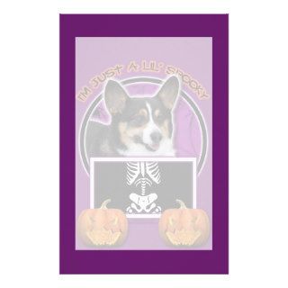 Halloween   Just a Lil Spooky   Corgi Personalized Stationery
