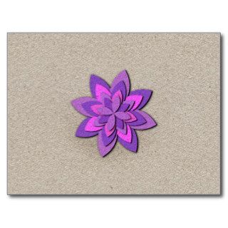 Purple and Pink Paper Flower Post Card