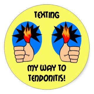 Funny texting round stickers
