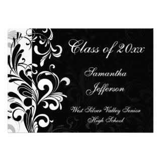 Black Background Scroll Graduation Announcement