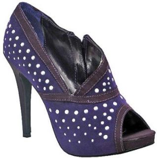Liliana Shakira Purple Faux Suede Women Ankle Boots Shoes