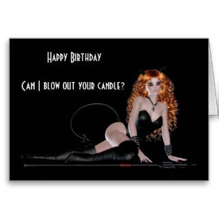 Happy birthday with sensual women in black leather cards