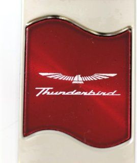 Ford Thunderbird Rectangular Wave Red Key Fob Authentic Logo Key Chain Key Ring Keychain Lanyard Automotive