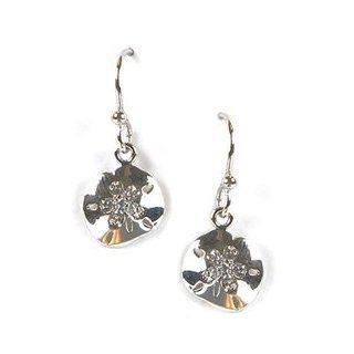 Jody Coyote Flourish Sand Dollar Earrings with CZ ER452 Dangle Earrings Jewelry
