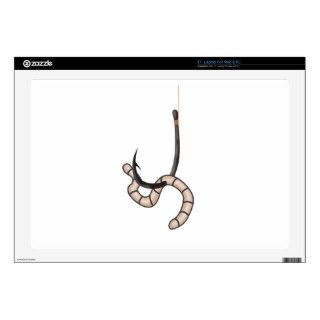 Worm On A Fishing Hook Decal For Laptop
