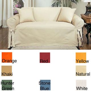 Cotton Duck Casual Fit Loveseat Slipcover Loveseat Slipcovers