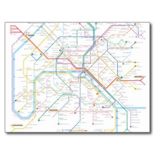 paris metro map postcards