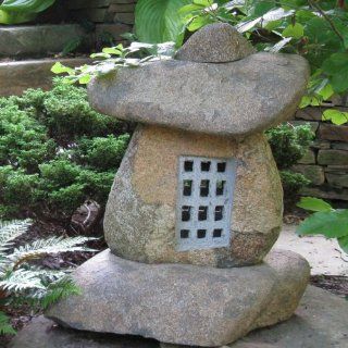 Stone Age Creations Granite Boulder Lantern Garden Statue  Outdoor Statues  Patio, Lawn & Garden
