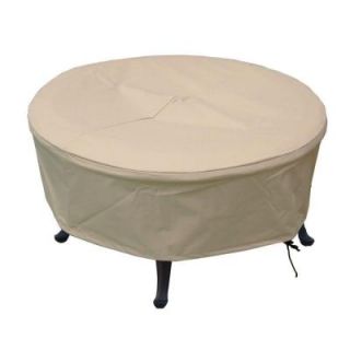 Hearth & Garden 380G Polyester Large Round Patio Fire Pit Cover with PVC Coating SF40248