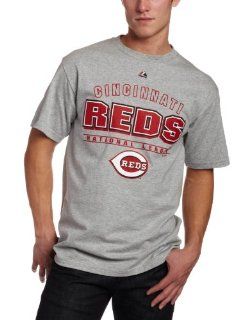 MLB Men's Cincinnati Reds Opponent Short Sleeve Basic Tee (Steel Heather, XX Large)  Sports Fan T Shirts  Sports & Outdoors