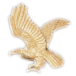 14K Yellow Gold Eagle Pendant Jewelry