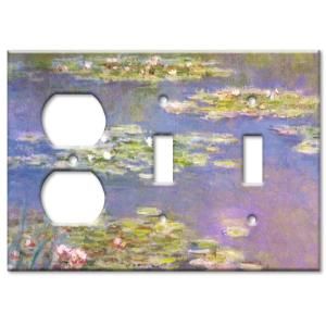 Art Plates Monet Water Lilies   Outlet / Double Switch Combo Wall Plate OSS 14