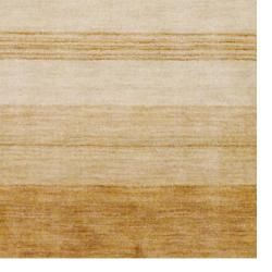 Indo Hand Knotted Tibetan Beige Wool Rug in a Striped Pattern (4' x 6') 3x5   4x6 Rugs