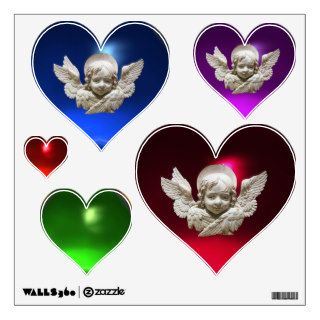 FLORENTINE RENAISSANCE ANGEL, Colorful Hearts Wall Stickers