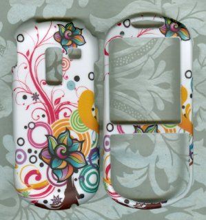 Designer Flowers Rubberized Samsung R455c Sch r455c Protector Phone Cover Har Cell Phones & Accessories