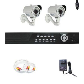 Complete 4 Channel CCTV Real Time DVR (1T HD) Surveillance Video System Package with (2) x 600 TV Lines 1/3" SONY CCD 3.6 mm lens, 82 Feet IR Distance Waterproof Day & Night Outdoor Security Cameras  Camera & Photo