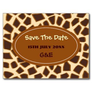 Giraffe animal brown pattern post cards