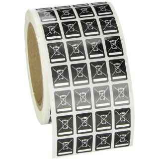 Brady WEEE 2 5 BK Satin Polyester Weee (Waste In Electrical And Electronic Equipment) Identification Labels , White On Black,  0.600" Width x 0.800" Height (15 Mm W x 20 Mm H)  (5,000 Labels per Roll, 1 Roll per Package) Industrial & Scienti