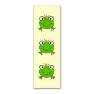 Frog Prince. Smiling Frog with a Crown. Business Card Template