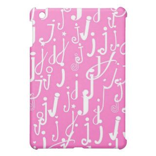 Bubble Gum Pink Letter J iPad Mini Case