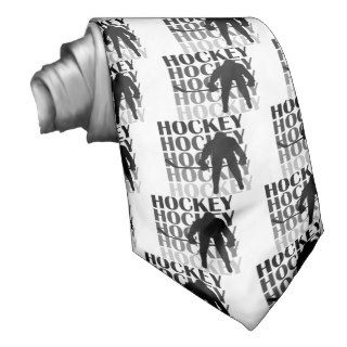 Hockey Silhouette T shirts and Gifts Neck Tie
