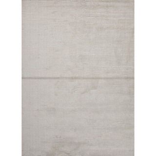 Hand loomed Solid White/ Ivory Wool/ Silk Rug (5' x 8') JRCPL 5x8   6x9 Rugs