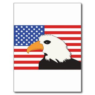 American Eagle Flag Patriotic Background Postcards