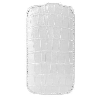 Melkco   Jacket Type Leather Case for Samsung Galaxy SIII I9300   (Crocodile Print/White)    SSGY93LCJT1WECR Cell Phones & Accessories