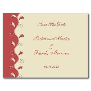 Coral and Ivory Save The Date Post Cards
