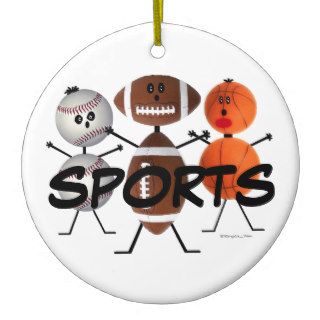 Sports Fan Cartoon Christmas Ornaments