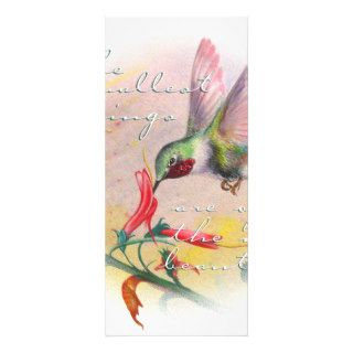 Hummingbird   Small things are the most beautiful. Full Color Rack Card