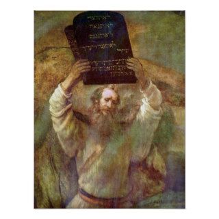 Rembrandt   Moses with the commandments Print