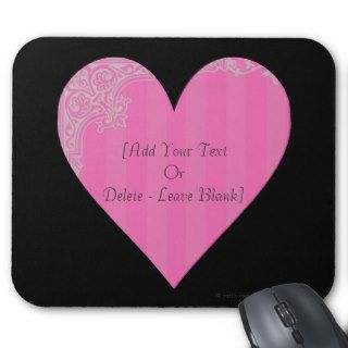 Victorian Heart   Pink & Gray Mouse Pads