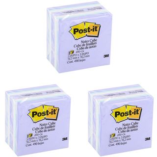 Post It Notes 3 x 3 Pack of 3 Purple Cube Scotch Printed Color Tabs